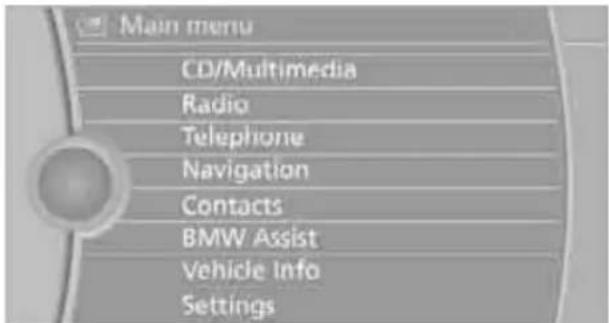 BMW 750i Sedan (2009) - Opening the main menu - 2