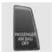 BMW 750i Sedan (2009) - Indicator lamp of the front passenger airbags - 2