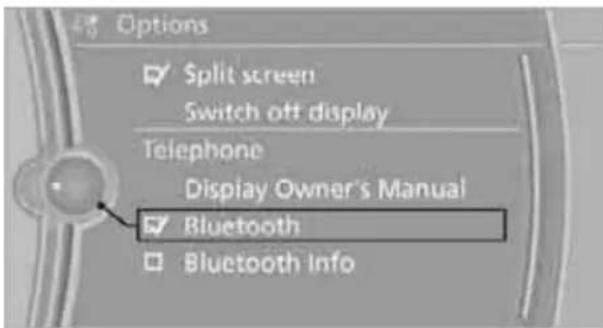 BMW 750i Sedan (2009) - Bluetooth, activating/deactivating - 1