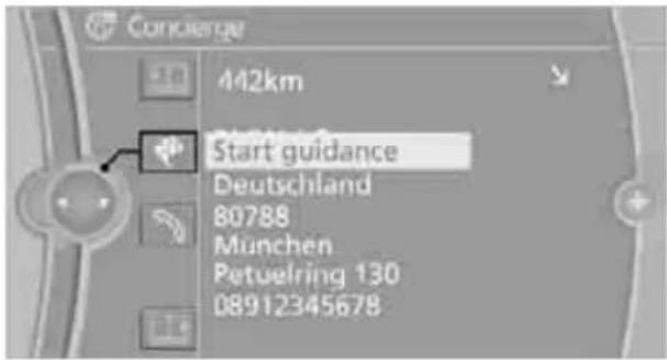 BMW 750i Sedan (2009) - Using an address in destination guidance - 1
