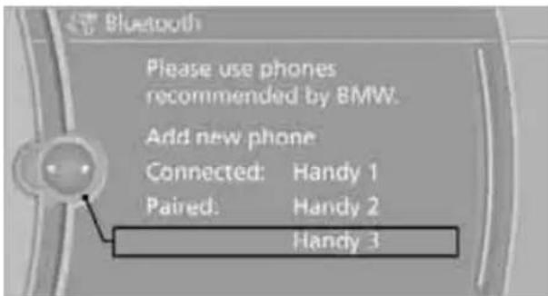 BMW 750i Sedan (2009) - Connecting a particular mobile phone - 1