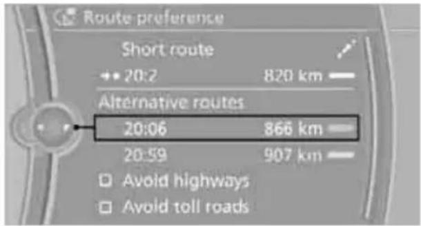 BMW 750i Sedan (2009) - Changing the route criteria - 1