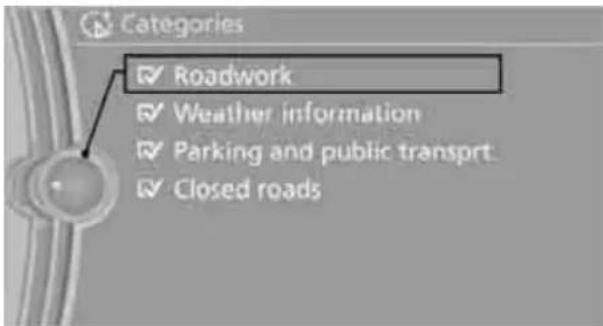 BMW 750i Sedan (2009) - Filtering of traffic bulletins - 1