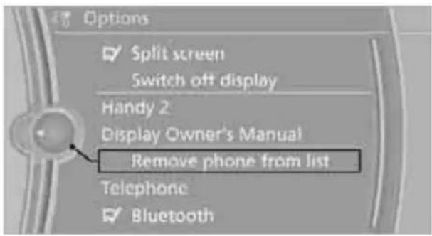 BMW 750i Sedan (2009) - Unpairing the mobile phone - 1