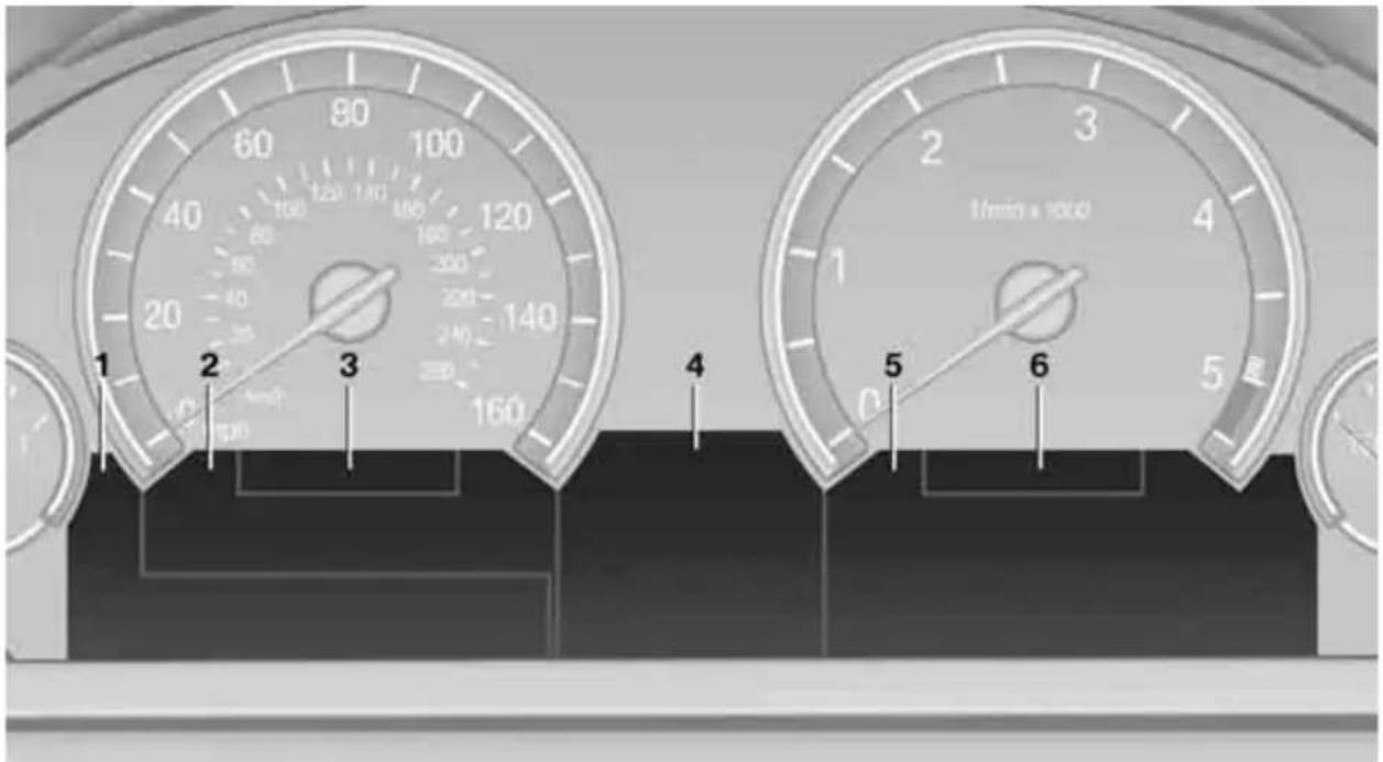 BMW 750i Sedan (2009) - Instrument cluster, electronic displays - 1