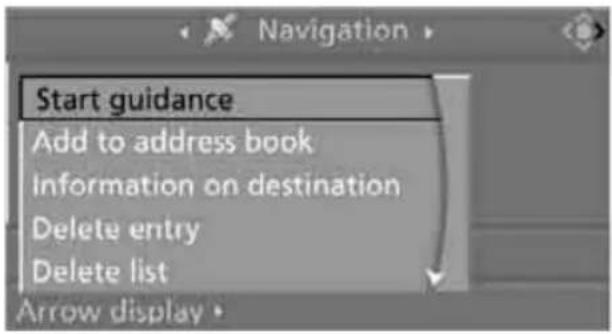 BMW 535i Sedan (2008) - Applying destination in destination guidance system - 1