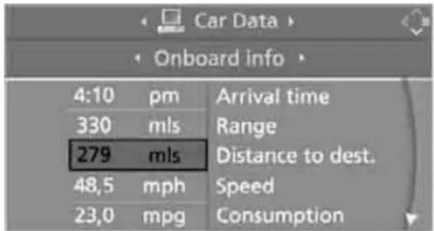 BMW 535i Sedan (2008) - Entering a distance manually - 1