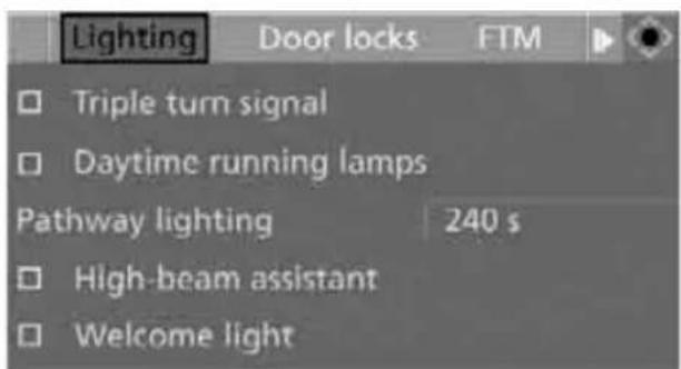 BMW 535i Sedan (2008) - Activating/deactivating daytime running lamps\* - 1