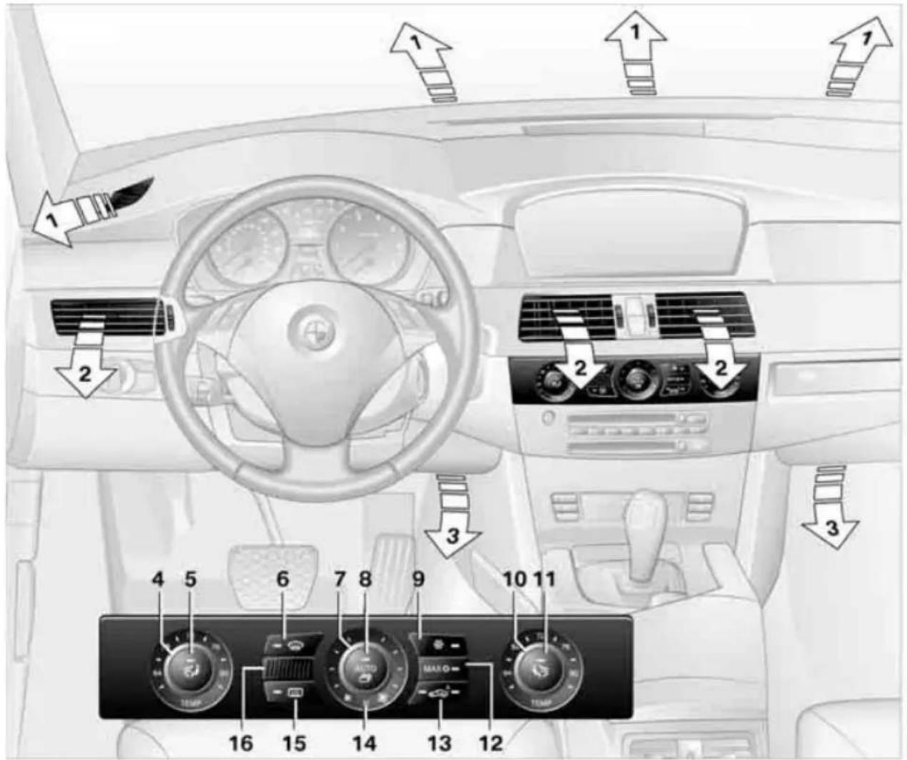 BMW 535i Sedan (2008) - Automatic climate control - 1