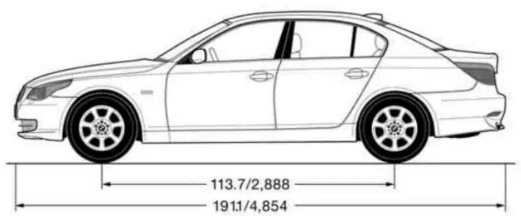 BMW 535i Sedan (2008) - Dimensions - 2