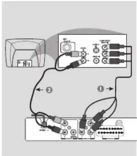 Diagram showing connected audio equipment with labeled components and wiring connections
