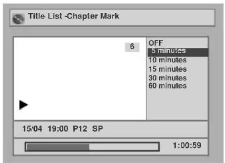Title List -Chapter Mark 6 OFF 5 minutes 10 minutes 15 minutes 30 minutes 60 minutes 15/04 19:00 P12 SP 1:00:59