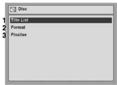 Disc Title List Format Finalise