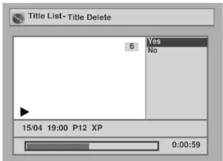 Title List - Title Delete 6 Yes No 15/04 19:00 P12 XP 0:00:59
