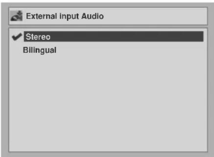 External input Audio ✓ Stereo Bilingual