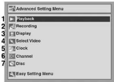 JVC DR-MV2 - Advanced Setting Menu: - 1