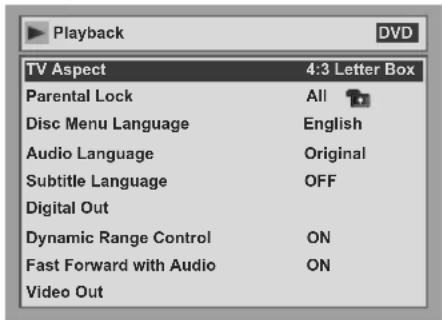 JVC DR-MV2 - 4Select "TV Aspect" using [Cursor ▲ / ▼], then press [ENTER]. - 1
