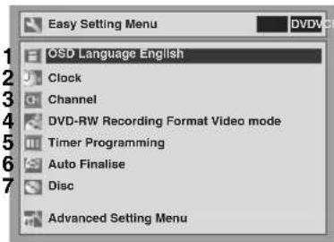 JVC DR-MV2 - Easy Setting Menu: - 1