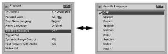 JVC DR-MV2 - Subtitle Language (Default: OFF) - 1