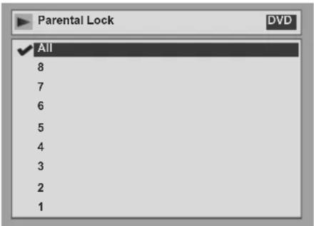 JVC DR-MV2 - Change the parental lock level using [Cursor ▲ / ▼], then press [ENTER]. - 1