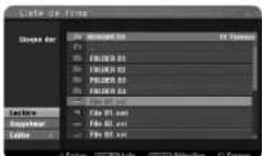 LG RH589H - Options du menu Liste de Films - 1