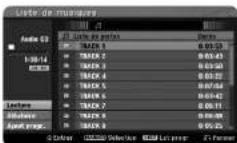 LG RH589H - Options du menu Liste Audio - 1