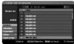 LG RH589H - Options du menu Liste Audio - 2