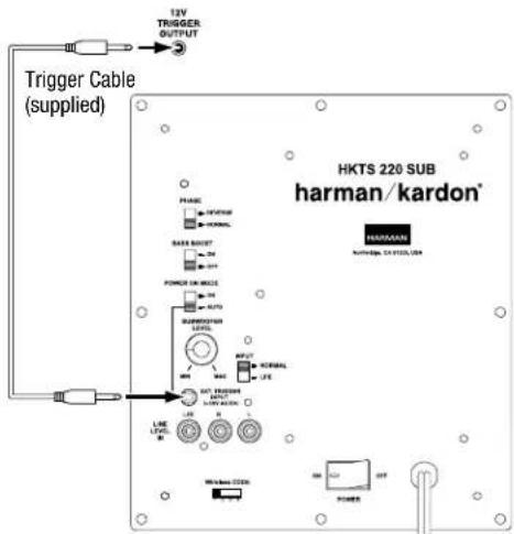 HARMAN KARDON HKTS 65 - Connecting the Subwoofer to a Trigger Voltage Source - 1