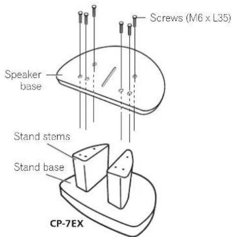 Screws (M6 x L35) Speaker base Stand stems Stand base CP-7EX