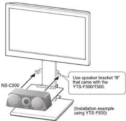 YAMAHA NS-C500 - ■Mounting the speaker on the Yamaha YTS-F500/T500 TV stand - 2