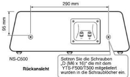 YAMAHA NS-C500 - ■Anbringen des Lautsprechers auf dem Yamaha YTS-F500/T500 Fernseh-Ständer - 1