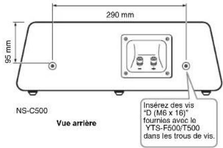 YAMAHA NS-C500 - ■Montage de l'enceinte sur le support de téléviseur Yamaha YTS-F500/T500 - 1