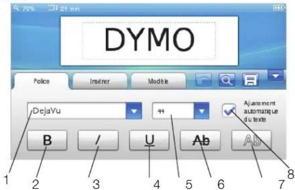 DYMO LabelManager 500TS - Sélection de la police - 1