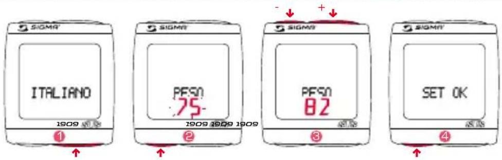 SIGMA BC 191 HR - IMPOSTAZIONE DEL PESO - 1