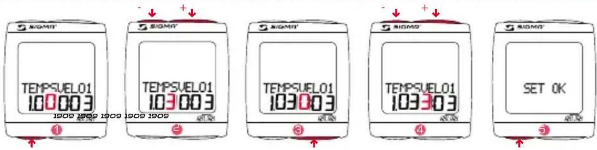 SIGMA BC 191 HR - REGLAGE DU TEMPS TOTAL VELO 1 OU VELO 2 - 1