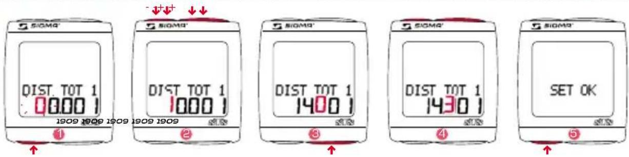 SIGMA BC 191 HR - IMPOSTAZIONE DISTANZA TOTALE BICI 1 O BICI 2 - 1