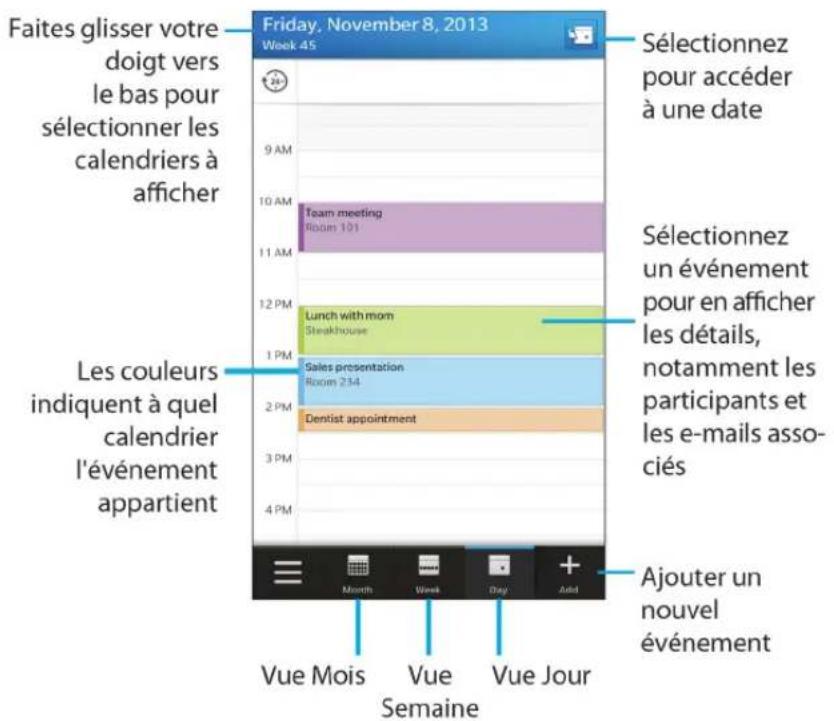 VDO Z3 - Aperçu de l'application Calendrier - 1