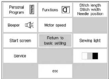 BERNINA Artista 165 - Return to basic settings - 1