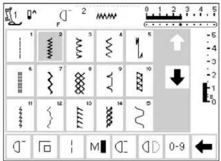 BERNINA Artista 165 - On screen stitch selection/stitch display/functions - 1