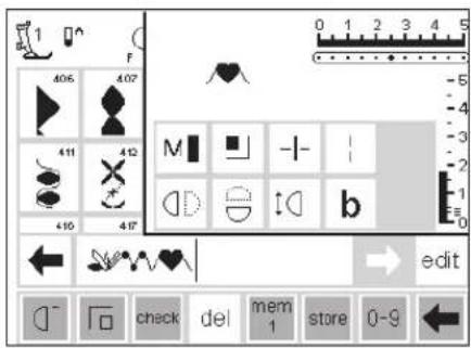 BERNINA Artista 165 - Editing memory contents - 1