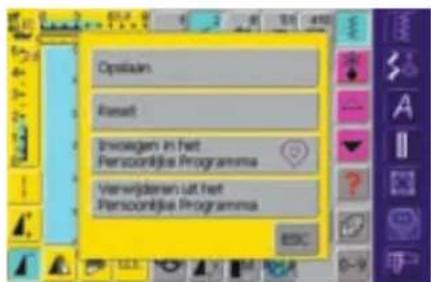 Open Reset Invoegen in het Persoonlijke Programma Verwijderen uit het Persoonlijke Programma