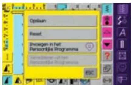 Opelaan Reset Jimoegen in het Persoonlijke Programma Jimoegen in het Persoonlijke Programma