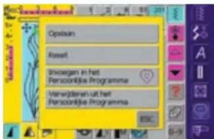 Opslain Reset Invoegen in het Persoonlijke Programme Verwijderen uit het Persoonlijke Programme