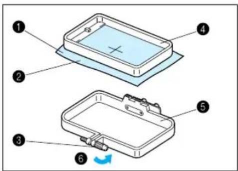 BROTHER PE-190D - Setting the fabric in the embroidery frame - 2