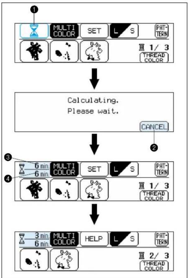 BROTHER PE-190D - Displaying the embroidery time for one-point patterns - 3