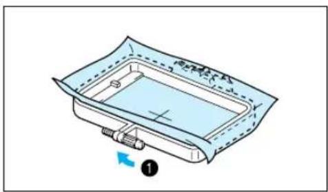 BROTHER PE-190D - Setting the fabric in the embroidery frame - 3