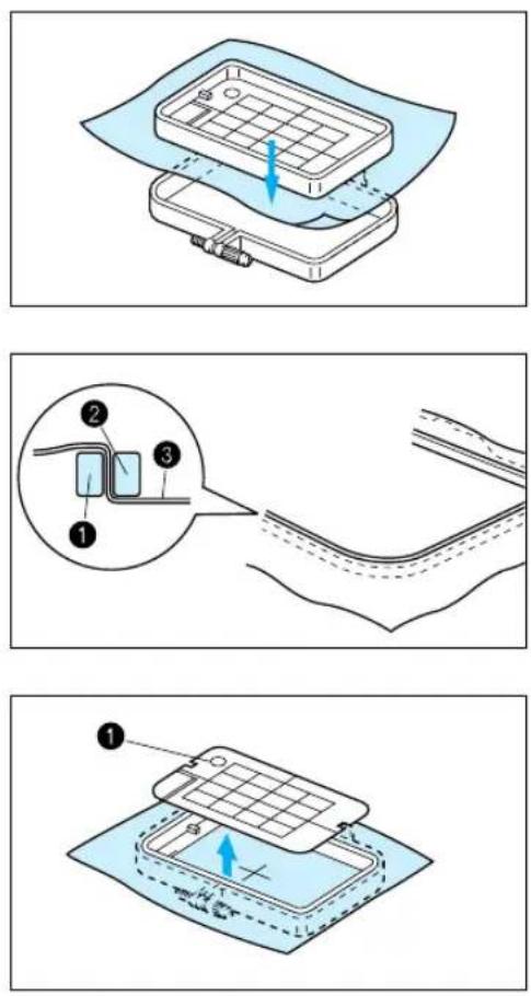 BROTHER PE-190D - Setting the fabric in the embroidery frame - 6