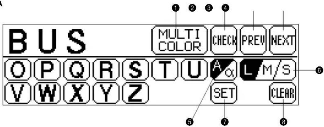 BROTHER PE-190D - Example: To select the characters to form the word "BUS" - 1