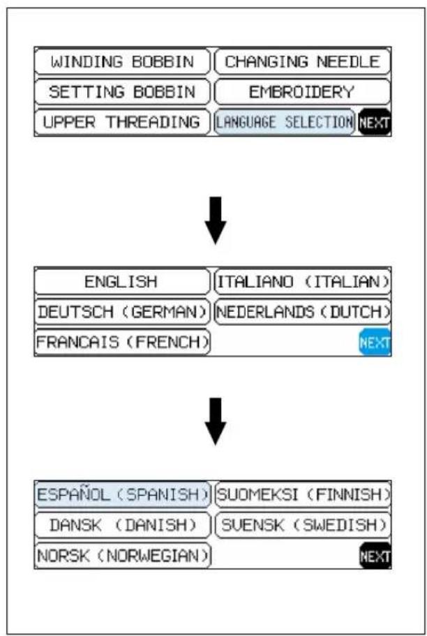 BROTHER PE-190D - HOW TO USE THE LANGUAGE SELECTION KEY - 2