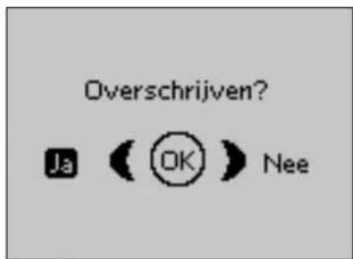 Overschrijven? Ja (OK) Nee